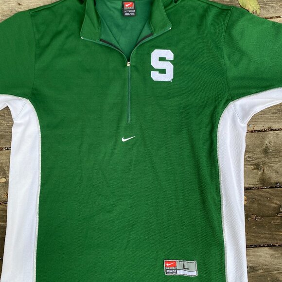 Nike Other - Vintage Nike Center Swoosh Michigan State Jersey T Shirt Green Large